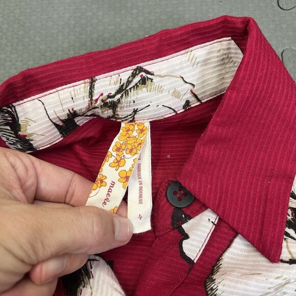 Anthropologie Maeve Dagmar Red & White Rose Floral Dress Sz 4 EUC Vintage Style - Picture 6 of 10